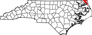 State map highlighting Currituck County