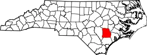 State map highlighting Duplin County