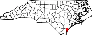 State map highlighting New Hanover County