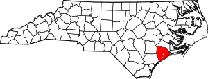 State map highlighting Onslow County