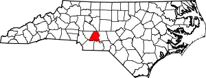 State map highlighting Stanly County