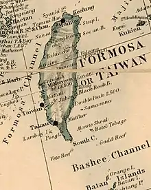Map of the area including Lamyit I. (Nanjih or Nanri Island) (1880)