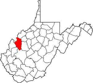 State map highlighting Jackson County