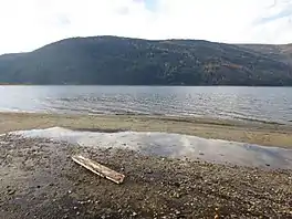 Mara lake from the beach at mara provincial park