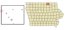 Location of Carpenter, Iowa