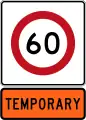 Temporary 60 km/h speed limit