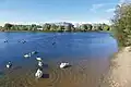 North Lake with Cisco Systems office at Bedfont Lakes Business Park in the background.