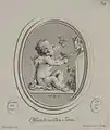 Offering to the God Terme (or Terminus); engraved print by Madame de Pompadour of a drawing by Boucher, after an engraved gemstone by Guay c. 1755.