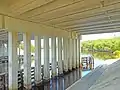 Underview of bridge leading to the park