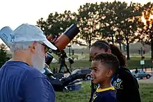 Image 1Amateur astronomy groups are often involved in outreach in order to introduce astronomy to the general public (from Amateur astronomy)
