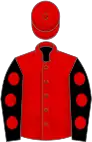 Red, black sleeves, red spots
