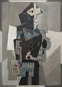 Pablo Picasso, 1918, Arlequin au violon (Harlequin with Violin), oil on canvas, 142 x 100.3 cm, Cleveland Museum of Art
