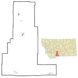 Location of Wilsall, Montana