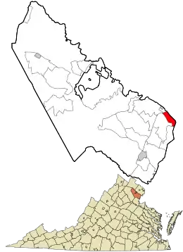 Location in Prince William County and the U.S. state of Virginia