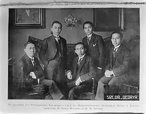 Sartono in the far right, together with other students in the Netherlands