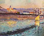 Robert Antoine Pinchon, 1904, Triel sur Seine, le pont du chemin de fer, 46 × 55 cm