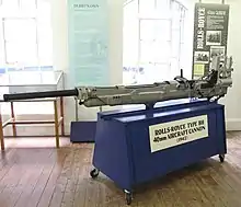 Rolls-Royce type BH 40mm Aircraft Cannon (1942) on display at the Silk Mill Museum, Derby, in 2010.