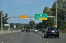 SR 520 eastbound approaching SR 202 in Downtown Redmond