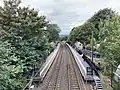 Both platforms viewed from Victoria Road. Platform 2 is on the left, and platform 1 on the right.