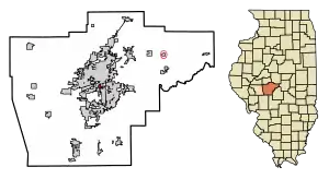 Location of Southern View in Sangamon County, Illinois.