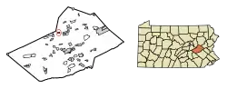 Location of Girardville in Schuylkill County, Pennsylvania.