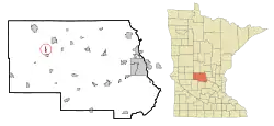 Location of Meire Grovewithin Stearns County, Minnesota