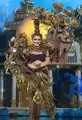  PhraeCarved wooden peacock costume, made from golden teak by Lanna craftsmen in the province.