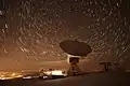 The IRAM 30-meter telescope observing by night