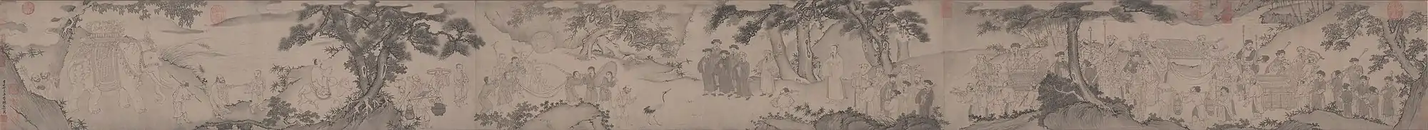 Image 10The painting depicts the retired emperor Trần Nhân Tông who has now become a monk and returned to Hanoi from his hermitage in Vũ Lâm.