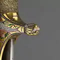 Tiger's head at the quillon of Ghazi-ud-Din Haidar Shah's sword.