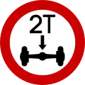 Ρ-24No vehicles over axle weight limit (e.g. 2t)