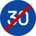 Ρ-58End of minimum speed (e.g. 30 km/h)