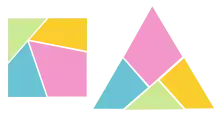 The haberdasher's problem, created by Henry Dudeney.