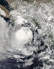 Tropical Storm Georgette at peak intensity on September 21