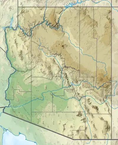 Map showing the location of Pipe Spring National Monument