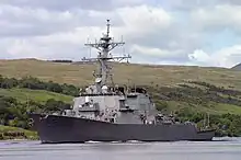 USS Arleigh Burke leaving HMNB Clyde on 6 June 2005