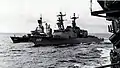 USS Thorn and USS William V. Pratt in the Atlantic Ocean in 1981