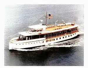 Photograph of the USS Sequoia under way.