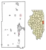Location of Belgium in Vermilion County, Illinois.