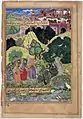 Vishwamitra brings Rama and Lakshmana to his hermitage. Folio from the Mughal Ramayana. India, c. 1594