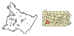 Location of South Greensburg in Westmoreland County, Pennsylvania.