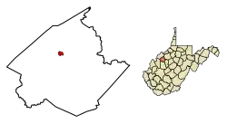 Location of Elizabeth in Wirt County, West Virginia.