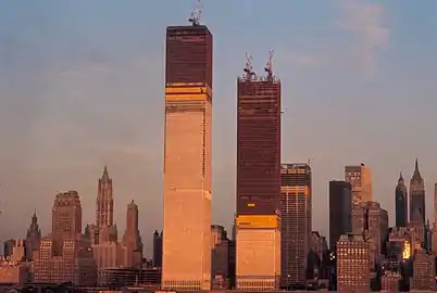 Twin Towers under construction. Circa 1970s
