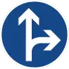 Proceed straight or turn right