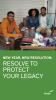 A group of friends builds an emergency supply kit. Text reads new year, new resolution, resolve to protect your legacy. 